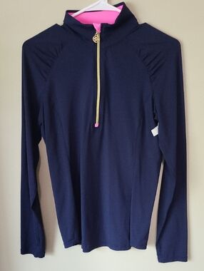 Lilly Pulitzer Pink and Navy Luxletic Active Top